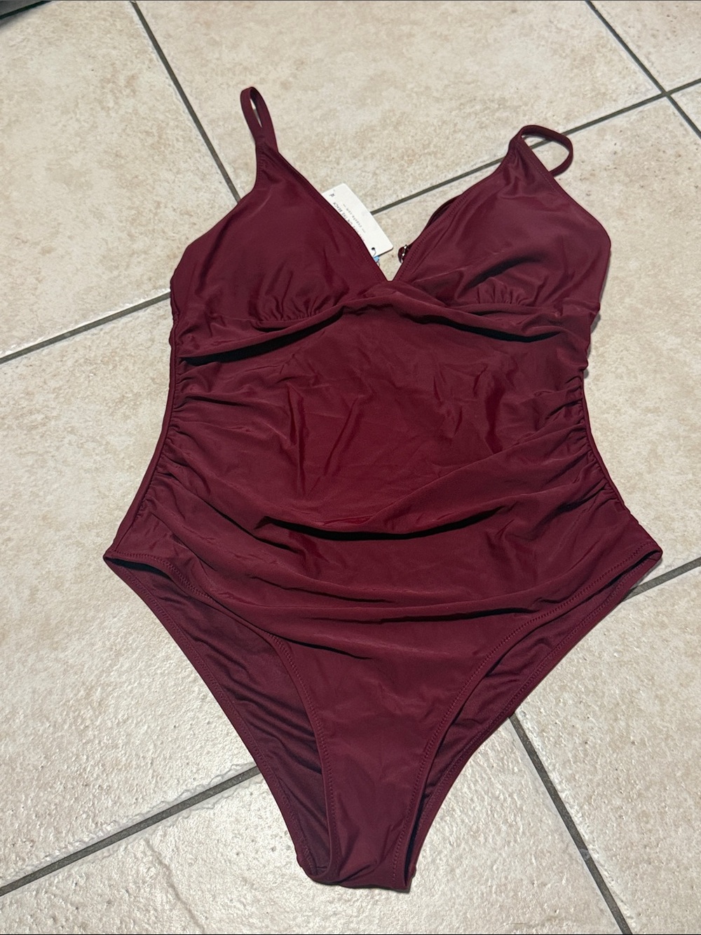 Cupshe Plum Red One-Piece Swimsuit size XL